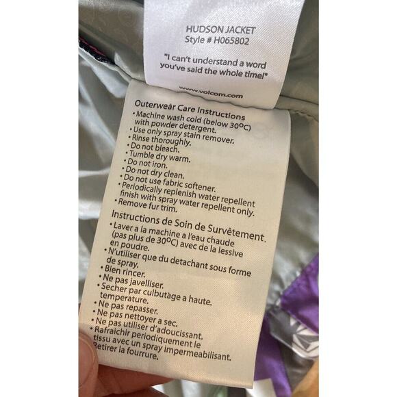 Volcom Nimbus Team Fit Hooded Ski Jacket Coat Size Medium Men’s Purple Full Zip - Picture 5 of 9